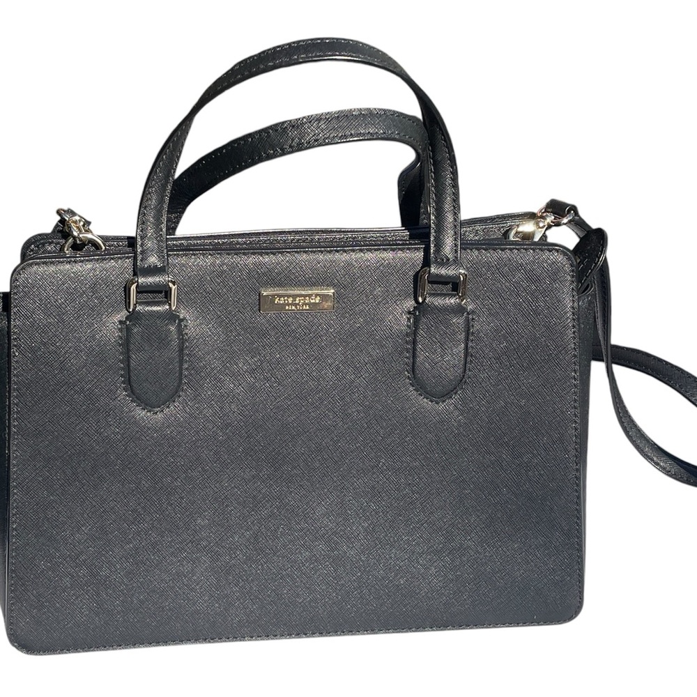Kate Spade ♠️ Black Leather Crossbody Satchel EUC